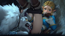 Princess Zelda mating with wolf