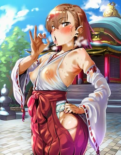 [O3_aiArt] 孕み巫女御坂美琴は子孫繁栄に励んじゃう [AI Generated] 作品封面