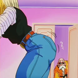 [aquamarine][60P]android 18 X Master Roshi[CN] [AI Generated]