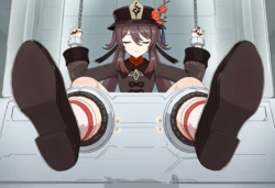[Pixiv: desuwa] Hu Tao's Foot Tickle Experiment - The Scent Laboratory (Genshin Impact) [AI Generated] 作品封面