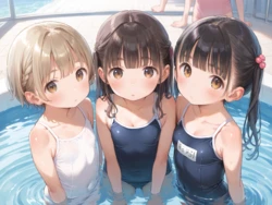 ロリっ子すじまん少女たちと種付け水泳教室[AI Generated]