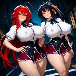 [s00bai] Rias Gremory x Akeno Himejima [AI Generated]