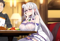 [KobainAI] [Re:Zero] Emilia is taken on the beach [AI Generated]