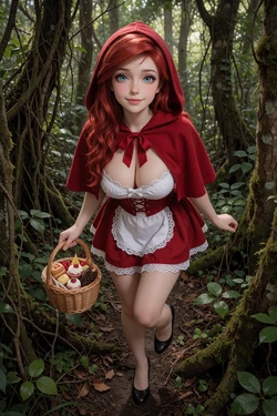 [SvirARTStudio] Ariel Little Red Riding Hood and the Big Bad Wolf [AI Generated]
