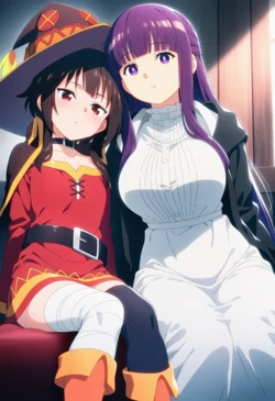 [Corudozera] [130pics] Megumin x Fern (めぐみんxフェルン) / KonoSuba: God's Blessing on This Wonderful World! x Frieren: Beyond Journey's End (この素晴らしい世界に祝福を！x葬送のフリーレン) [AI Generated] 作品封面