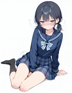 黒髪ちゃんと、セーラー服。[AI Generated] 作品封面