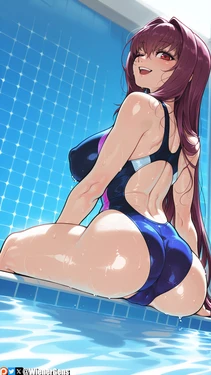 [WienerGens] Scathach makes a splash at the pool [AI Generated] 作品封面