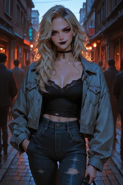 [TrashGer] Blonde black lipstick MMF Threesome groupsex [AI Generated]
