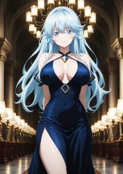 [GoodAI/GoodAI07] 💙 Elfaria in Dark Blue Dress | Premium Content [AI Generated] 作品封面