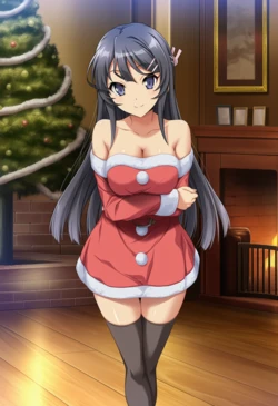 [Prompt Forbidden] Rascal Does Not Dream: Mai Sakurajima (Christmas Ver.) (Ultimate) (Patreon) [AI Generated] 作品封面