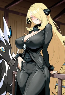 [Esu (Esurop)] Cynthia - シロナ x Zebstrika [AI Generated]