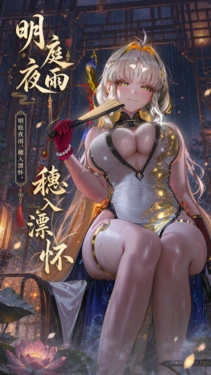 【青山大帝】明庭夜雨，穗入漂怀 [AI Generated] 作品封面