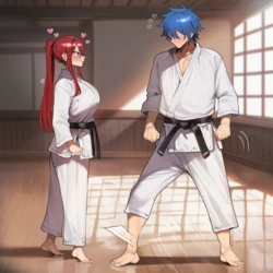 [GearingSage] Erza Scarlet - Karate Dojo NTR (69p) (Patreon) [AI Generated] 作品封面