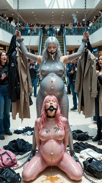 [Burn333] Two pregnant women objectified as coat racks and ashtrays [AI Generated] 作品封面