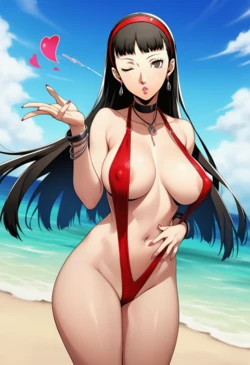 Yukiko Amagi [Persona 4] Stunning Beach [AI Generated]