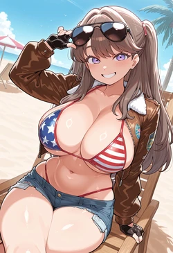 [Nankoai] Megumi Fujishima -藤島慈-req-tanned.bimbo-america.bikini.jacket-thighhighs-beach-beach.house-BBC-NTR- (Patreon) [AI Generated] 作品封面