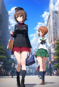 [Mikitoon_studio] Nishizumi Maho and Miho 西住まほ 西住みほ - GUP [AI Generated]