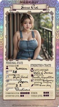 Build-A-Slut, Bio and trading cards (Ongoing) [AI Generated] 作品封面
