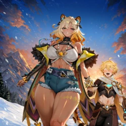 [GearingSage] Xilonen - Snowboard Date (Patreon) [AI Generated] 作品封面