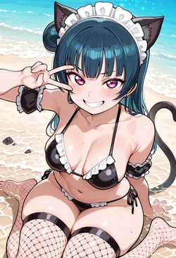 [Nankoai] Yoshiko Tsushima- 津島善子 -req-cat.maid.bikini-beach-recording-BBC-NTR- (Patreon) [AI Generated] 作品封面