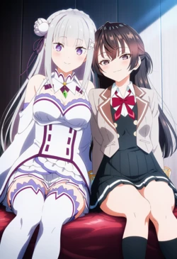 [Corudozera] [130pics] Emilia x Yuki Suou (エミリアx周防有希) / Re:Zero - Starting Life in Another World x Alya Sometimes Hides Her Feelings in Russian (Re:ゼロから始める異世界生活x時々ボソッとロシア語でデレる隣のアーリャさん [AI Generated] 作品封面