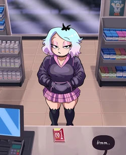 [DometiArt] Emberlynn Pinkle intenta comprar algunos condones (Helluva Boss) (Ongoing)