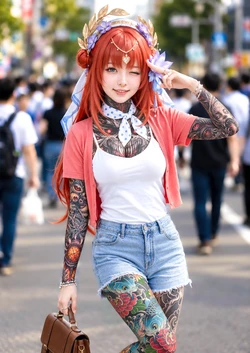 Inked cosplayers  [AI Generated]