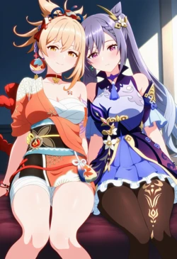 [Corudozera] [200pics] Yoimiya x Keqing (宵宮x刻晴) / Genshin Impact (原神) [AI Generated] 作品封面