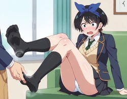 [アトリエくろてふ👣] footjob 旧作 Ruka Sarashina (Rent-A-Girlfriend / Kanojo, Okarishimasu / Kanokari) [127P] [AI Generated]