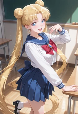 [ぱられるの世界] Usagi Tsukino - Classroom Play (Patreon) (AI Generated)