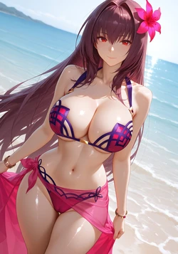 [ReverendGreatLove] Scathach (Fate) / Beach | 100 Pics (Patreon) [AI Generated] 作品封面