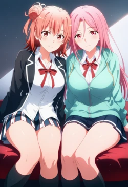[Corudozera] [126pics] Yui Yuigahama x Satsuki Momoi (由比ヶ浜結衣x桃井さつき) / My Teen Romantic Comedy SNAFU x Kuroko no Basket (やはり俺の青春ラブコメはまちがっている。x黒子のバスケ) [AI Generated]