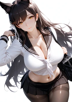 [ReverendGreatLove] Atago (Azur Lane) / School uniform | 134 Pics (Patreon) [AI Generated] 作品封面
