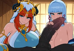 Rahmat Nilou and Ayaka Churled [AI Generated]
