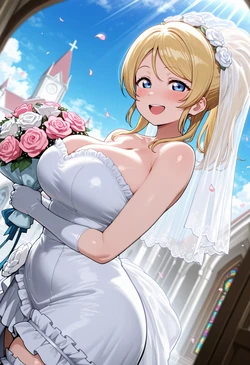 [Nankoai] Eli Ayase -Bride -Lingerie -Lovehotel (Love Live!) [AI Generated]