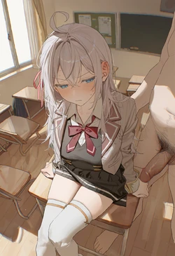 (pixiv warren) 被不认识男人征服的艾莉同学(无字版本) [AI 生成] [AI Generated] 作品封面
