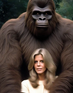 1970s: TV's Bigfoot takes a bionic wife! (AI Generated)