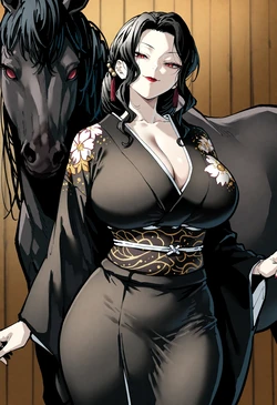[Esu (Esurop)] Kibutsuji Muzan (Female) x Horse [AI Generated]