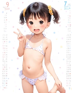 [Maho-shi / MahoMaho] Summer calendar (pixiv) [AI Generated]