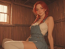 [TrashGer] Redhead in cowshed MMF Threesome groupsex [AI Generated]