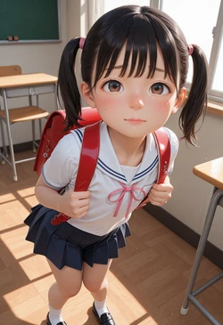 貧乳少女-キモおじのおもちゃ[AI Generated]
