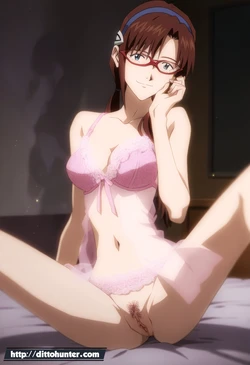 [DittoHunter] Mari Makinami (Neon Genesis Evangelion) selfies on bed for her onlyfans [Ai Generated]