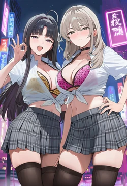 [Patreon] (Milk Tooth) Awa Subaru & Kawaragi Momoka Amesuku x Threesome (AI Generated) 作品封面