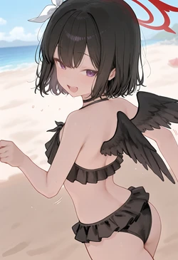 [Kumonogatari] Mashiro's Beach Trip (Blue Archive) [AI Generated]