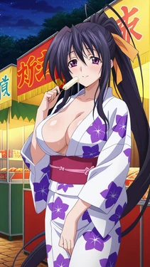 [AIAnArt] Akeno Himejima (Kimono) [AI Generated] 作品封面