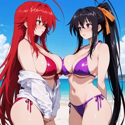 [Squeeshy] Rias x Akeno (High School DxD) - 45pics [AI Generated]