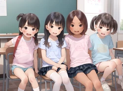 [Maho-shi / MahoMaho] Summer school day (pixiv) [AI Generated] 作品封面