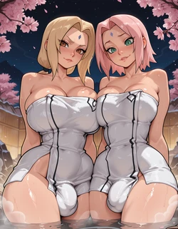 (Carmin Roux) Tsunade X Sakura Futa - Naruto [AI Generated]