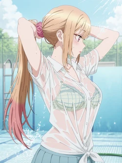 [Kurohime] 喜多川海夢（プール・白シャツ）[AI Generated] 作品封面
