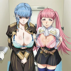 [プじだむの島][聖火降魔錄 風花雪月] 20251015 乳盛ブラ見せオカズ娘 017：マリアンヌ＆ヒルダ [AI Generated] 作品封面